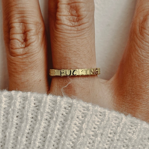 Keep Fucking Going Ring Gold Stacking Keep Going Jewelry Ring Christmas Gift Women
