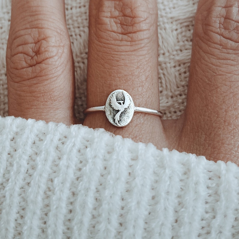 Phoenix Ring Gold Silver pheonix ring phoenix rising ring Phoenix Jewelry Women Still I Rise Ring Rebirth Ring Christmas Gift Daughter Sister Best Friend Mom Encouragement phoenix bird ring still i rise jewelry  Simple Mythical Ring Woman Sterling