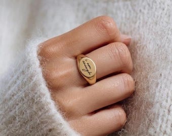 Signet I Am Enough Ring: Gold Self Love Jewelry