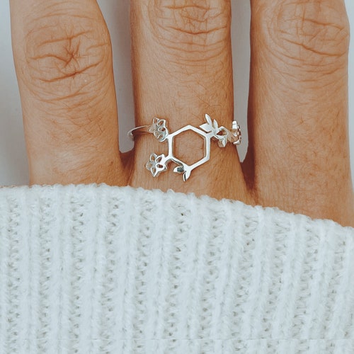 Dopamine Sterling Silver Ring Dopamine Medical Student Gift Etsy