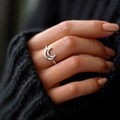 Silver Crescent Moon Ring: Dainty Lunar Jewelry product logo