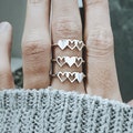 Heart Ring Set for 3: Sister Friendship Jewelry, Engraved Gift product logo
