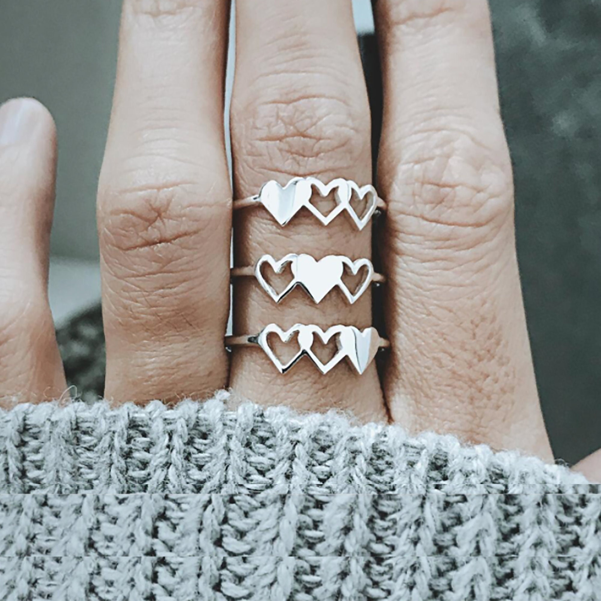 Best Friend Ring for 3 Friendship Ring 3 Sister Ring Three Best Friend Sister Jewelry Best Friend Gift Dainty Gift Christmas Etsy