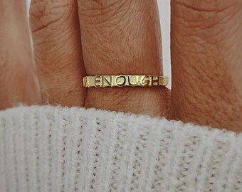 I Am Enough Ring Gold Self Love Ring Inspirational Ring Recovery Ring Motivation Jewelry Christmas Gift