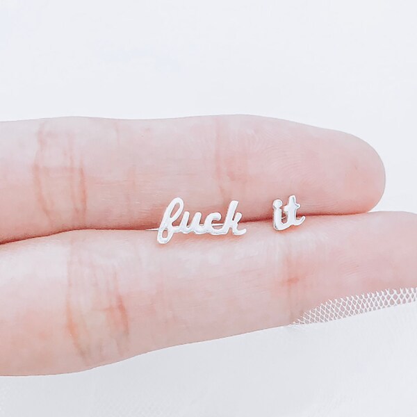 Fuck It Earrings, Dainty Fuck It Jewelry Christmas Gift Women