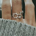 Serotonin Molecule Ring: Gold Science Jewelry Gift product logo