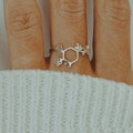 Dopamine Ring Gold, Silver Molecule Ring, Science Ring, Chemistry Ring, Dopamine Jewelry for Women, Medical Student Gift product logo