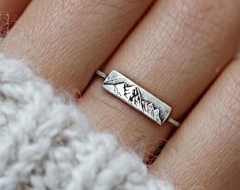 Dainty Mountain Range Ring: Sterling Silver Nature Jewelry