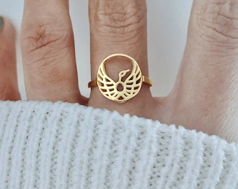Phoenix Ring Gold Phoenix Jewelry Still I Rise Ring Mythical Ring Christmas Gift
