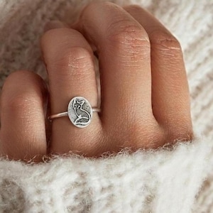 Silver Fox Ring: Dainty Stacking Jewelry Gift