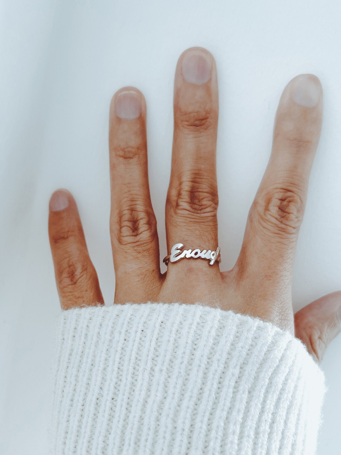 I Am Enough Ring Self Love Ring Enough Ring You Are Enough Etsy