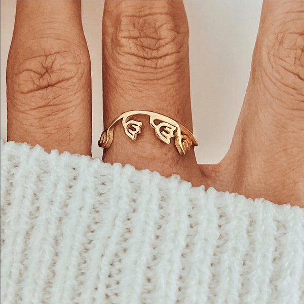 Lily Of The Valley Ring Gold May Birth Flower Ring Dainty May Birthday Jewelry Christmas Gift Sister Friend Daughter Mom
