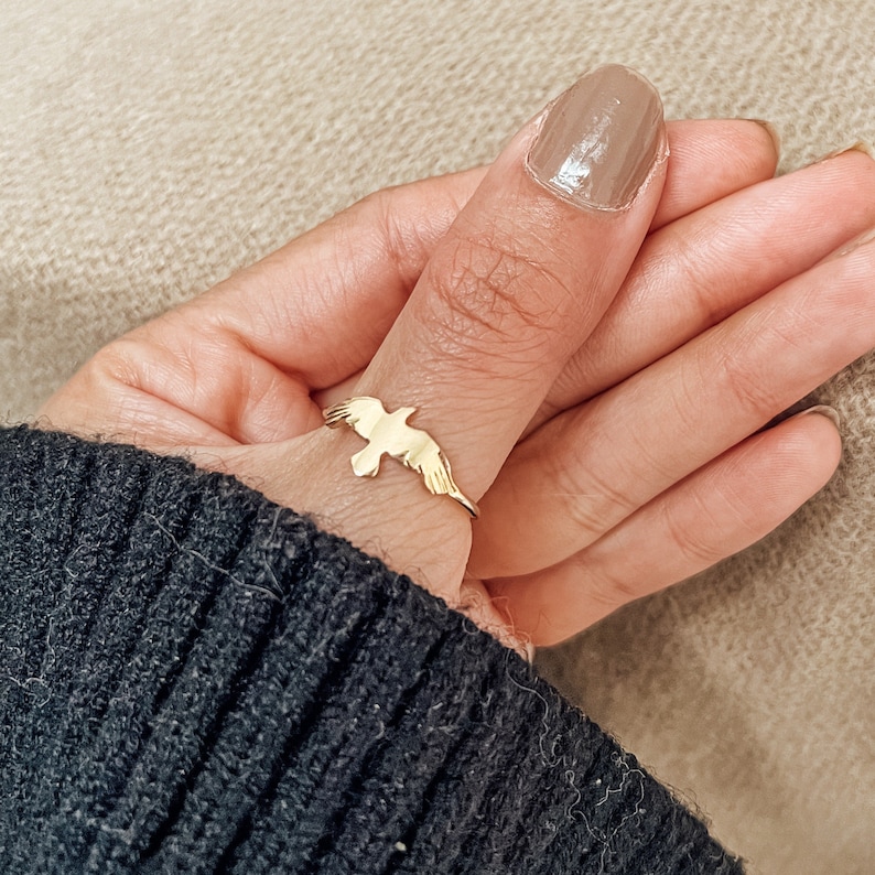 Raven Ring Crow Ring Raven Jewelry ravenhood Crow Jewelry Silver Gold Thumb Ring For Women six of crows Ring book lover gift witchy rings witch ring Christmas Gift for Sister Best Friend Daughter Mom Mother Wife Girlfriend Raven Sterling Silver Ring