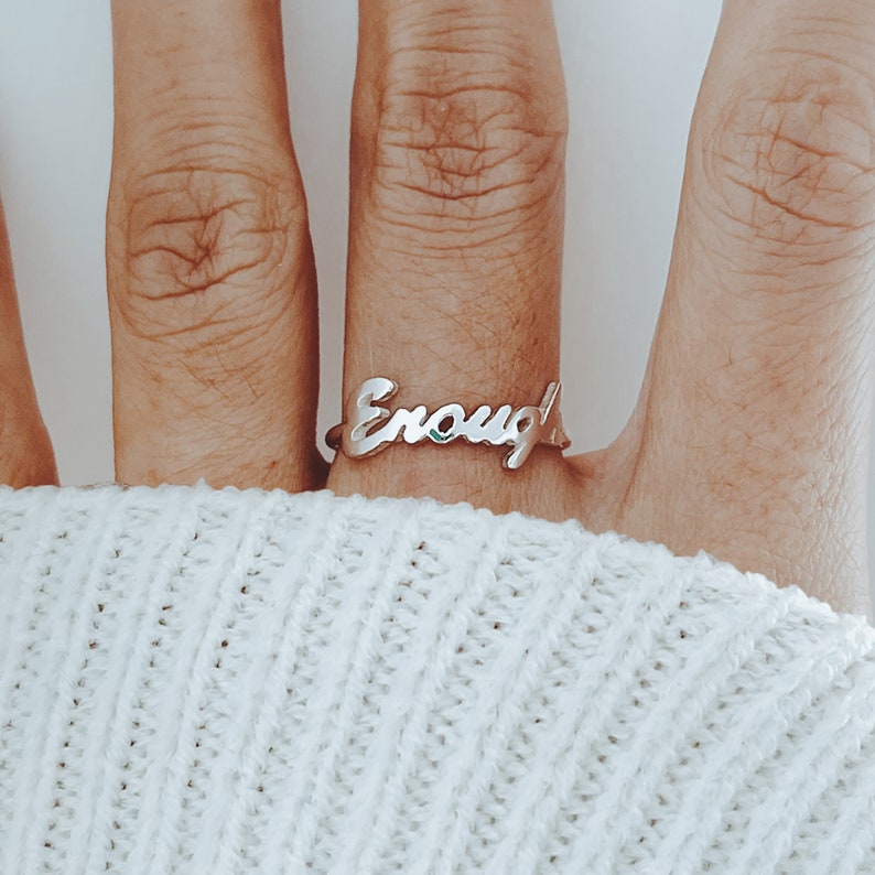 I Am Enough Ring Self Love Ring Enough Ring You Are Enough Etsy