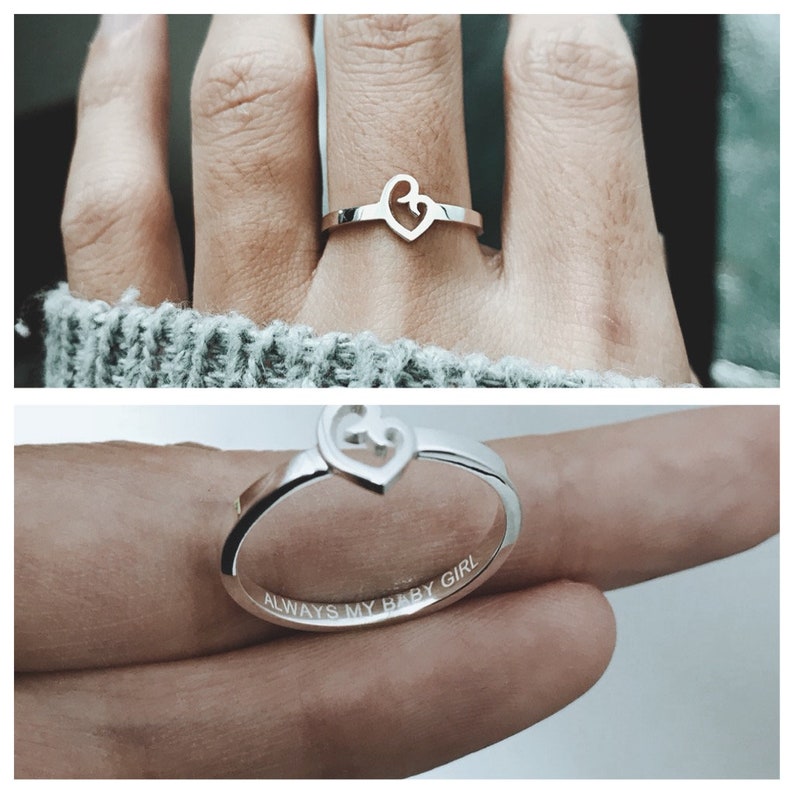 Madre hija anillo regalo de joyería personalizada para mamá Etsy