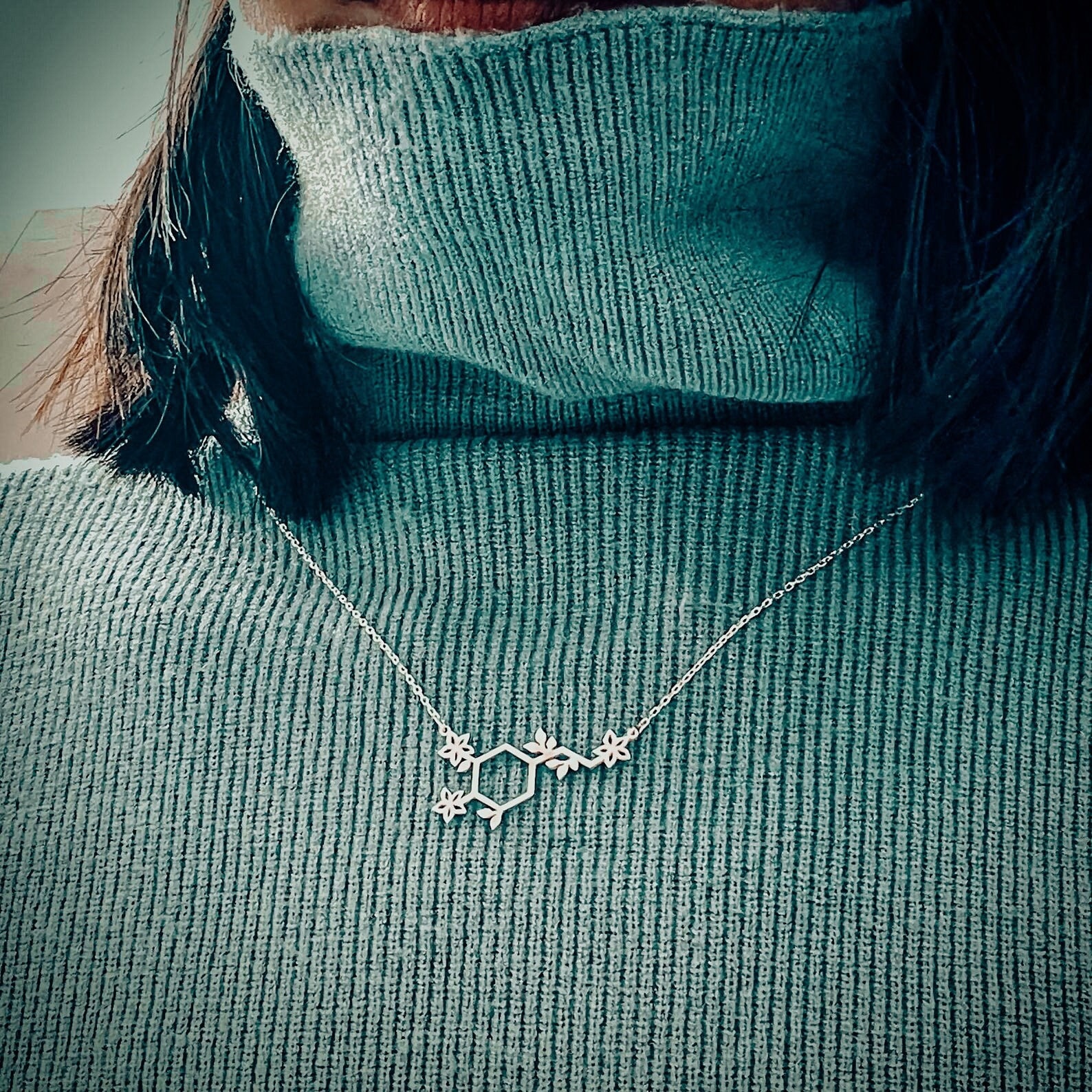 Dopamine Molecule Necklace: Chemistry Jewelry, Science Gift