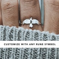 Rune Ring with Raven, Norse Ring, Viking Ring, Crow Ring, Viking Jewelry For Women, Norse Jewelry, Nordic Ring Gift product logo