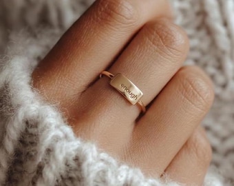 Dainty 'Enough' Ring: Self Love Motivation Jewelry