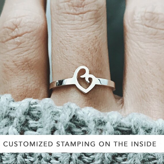 Sterling Silver Engravable Intertwined Triple Heart Ring with Gemstones |  Jewlr