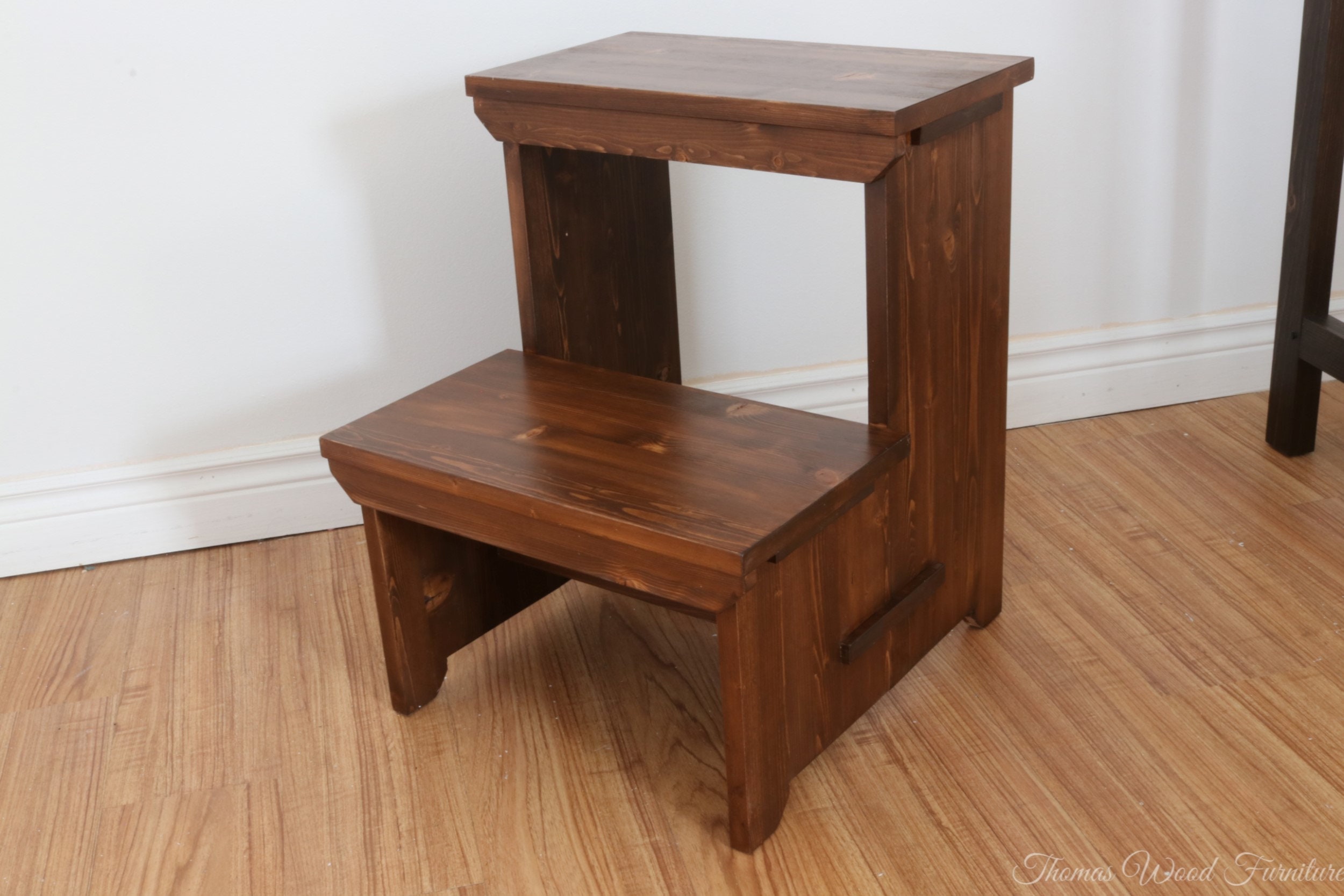20 inch high solid wood step stool made in Canada Etsy