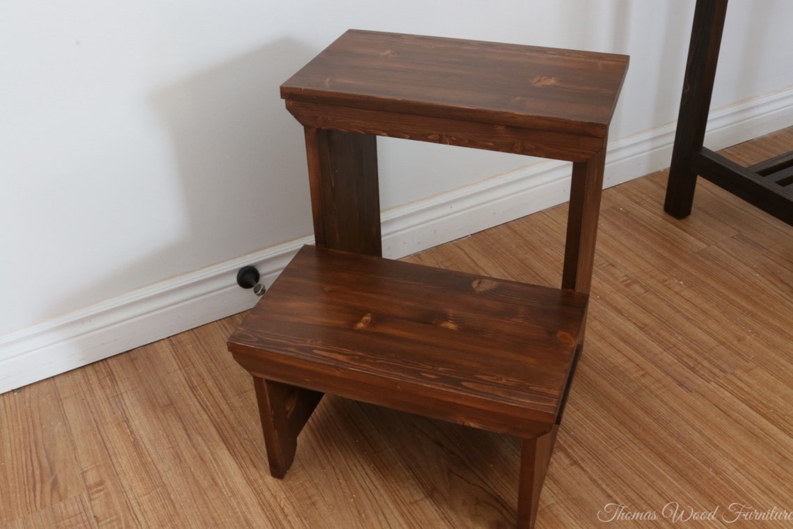 20 inch high solid wood step stool made in Canada Etsy