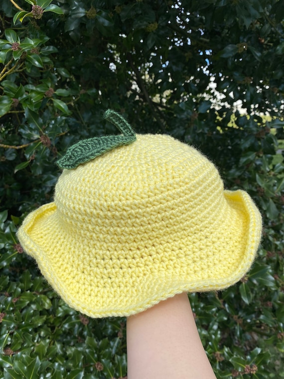 Crochet Lemon and Peach Bucket Hats - Etsy