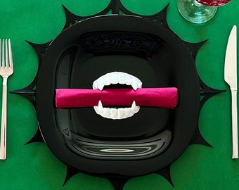Vampire Teeth Napkin Rings - Spooky Halloween Tablescape Decor