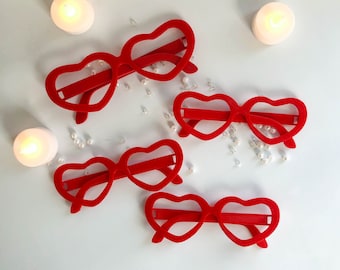 Heart Shaped Glasses Photo Booth Props – Party Favor Set of 4