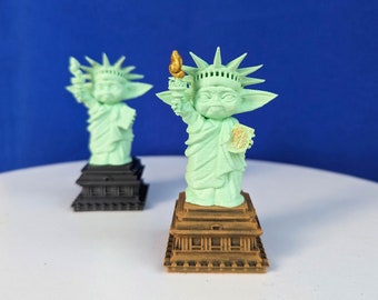 3D Printed Baby Alien - Statue of Liberty Figurine - Geeky Desk Decor