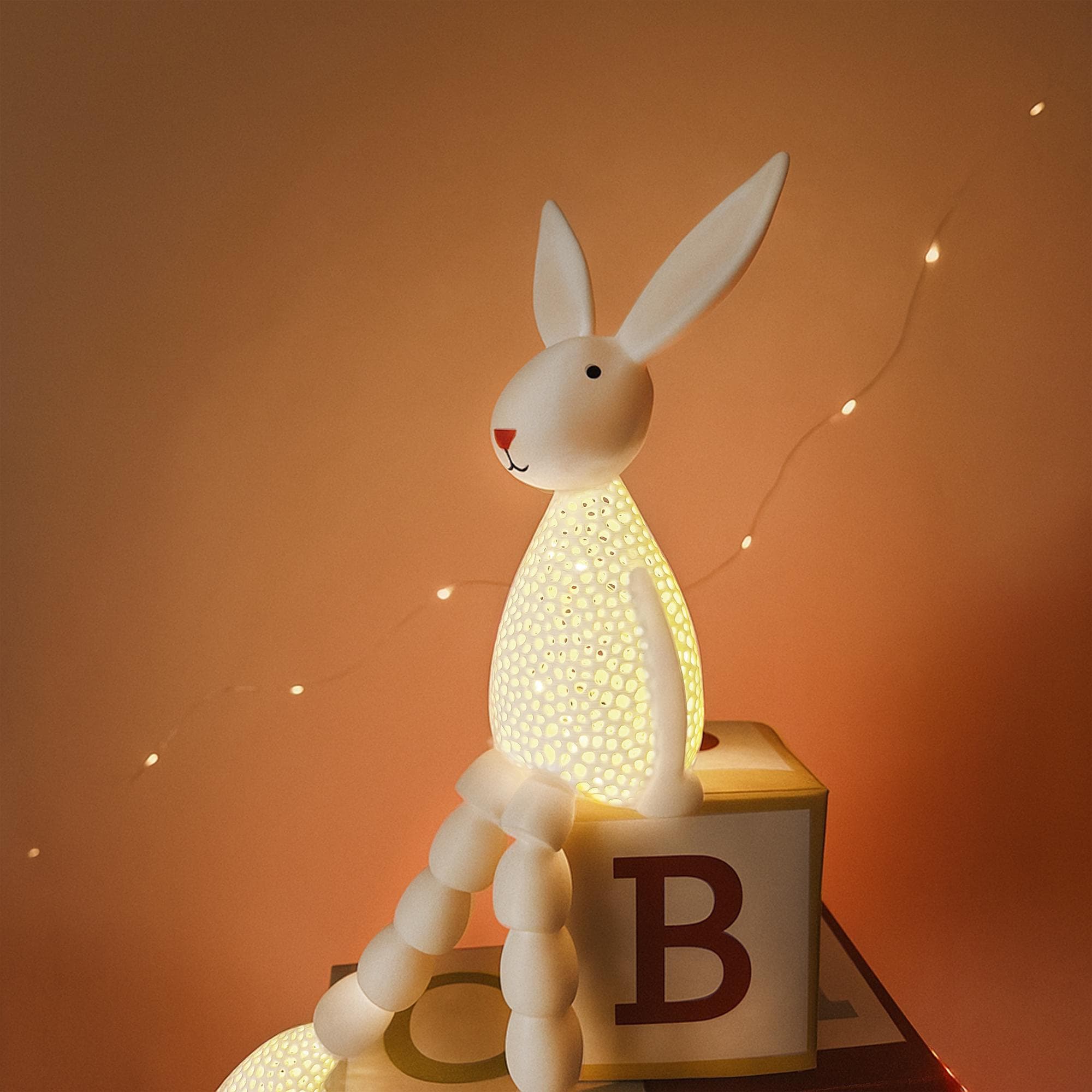 Bunny Night Light With Articulated Legs – 3D Printed Kids Room