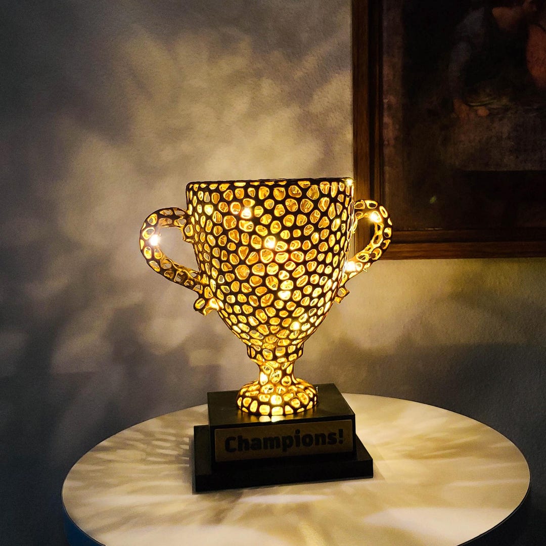 Led Lit Signs Trophe Voronoi Personalized Trophy LED Lamp, Funny & Unique Gag Gift, Custom ...