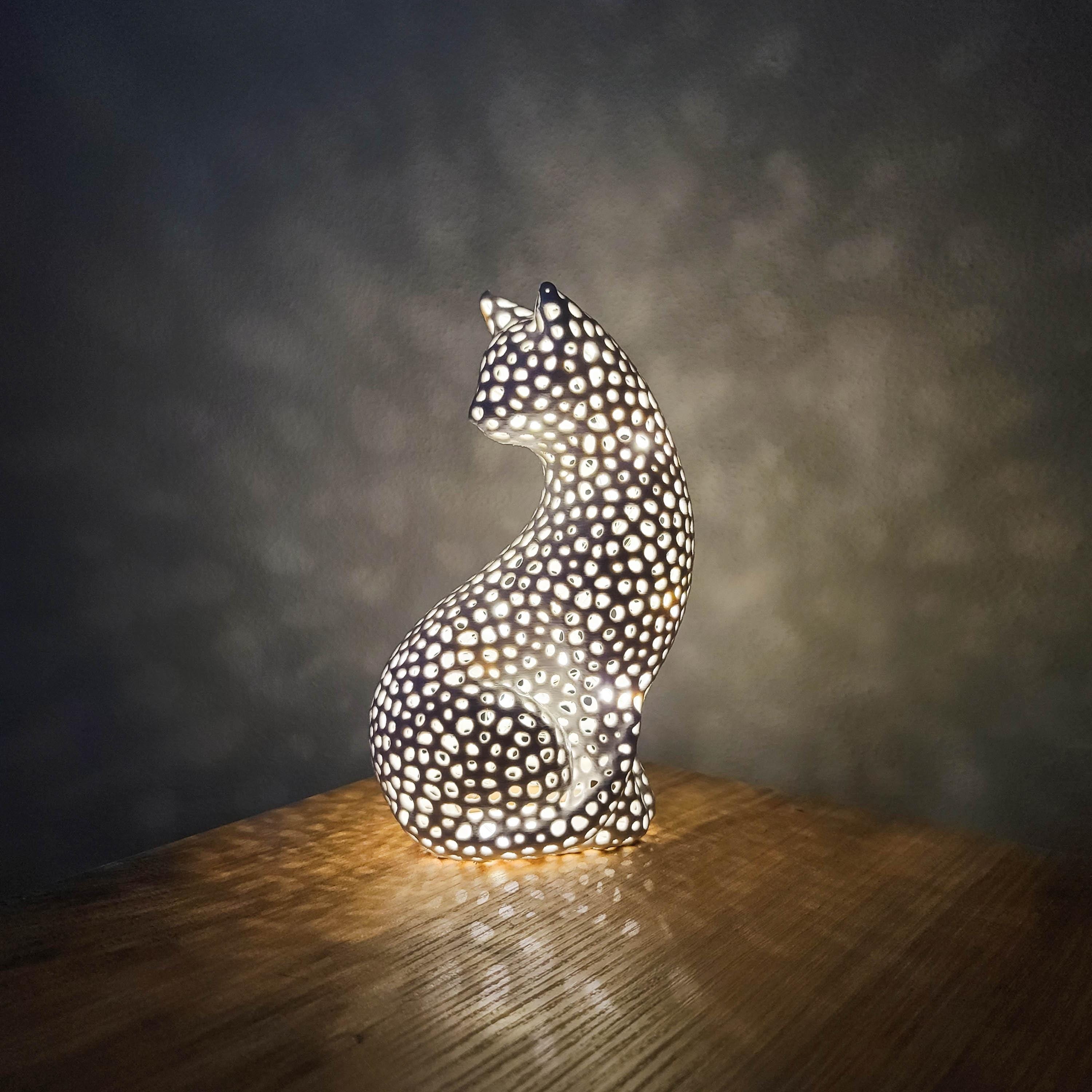 Bronze Deco Cat Lamp - Etsy Canada