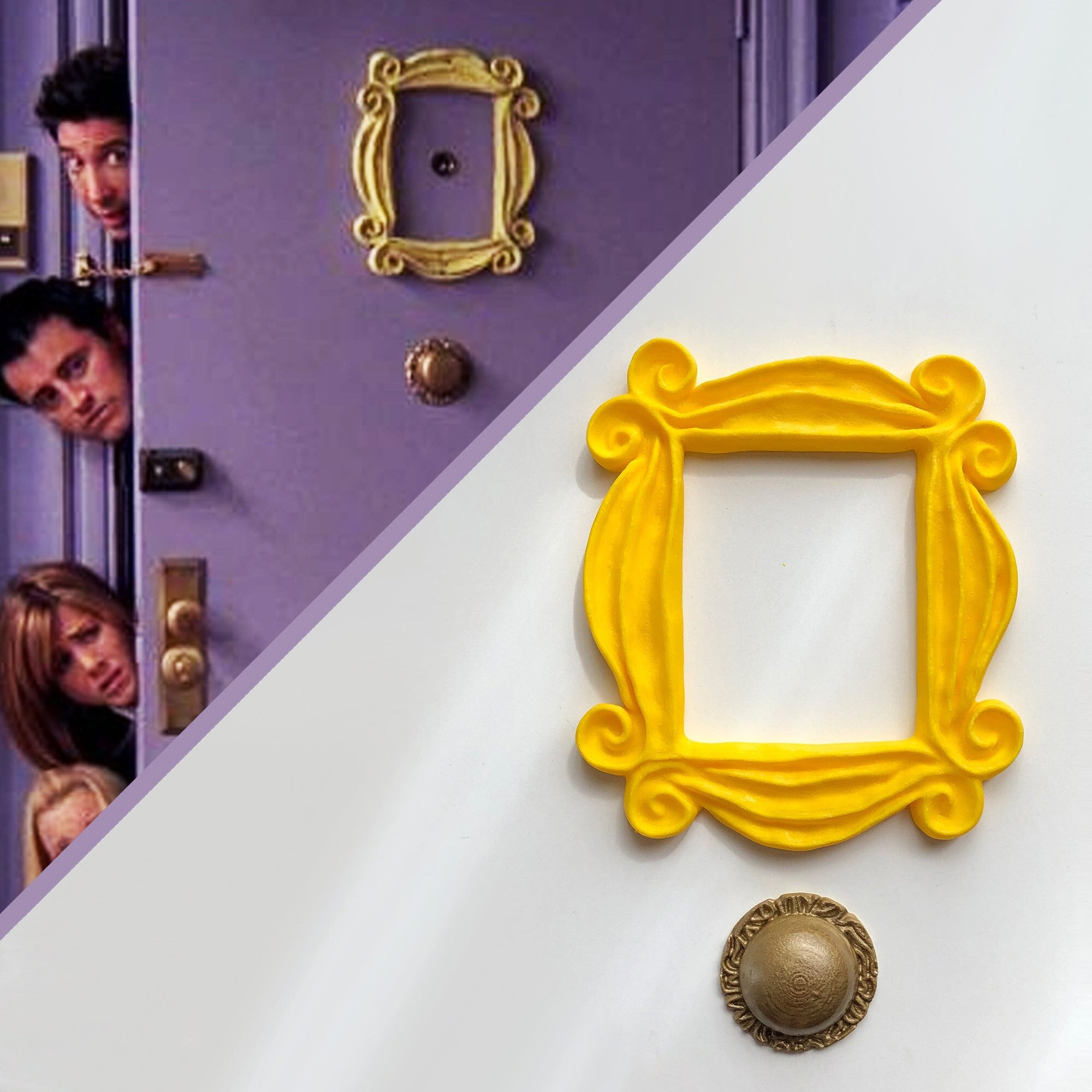 petplanet トプスぺ品フォトフレームbright bella サイン付 Yellow Peephole Frame & Door Bell Replica - the One Where We