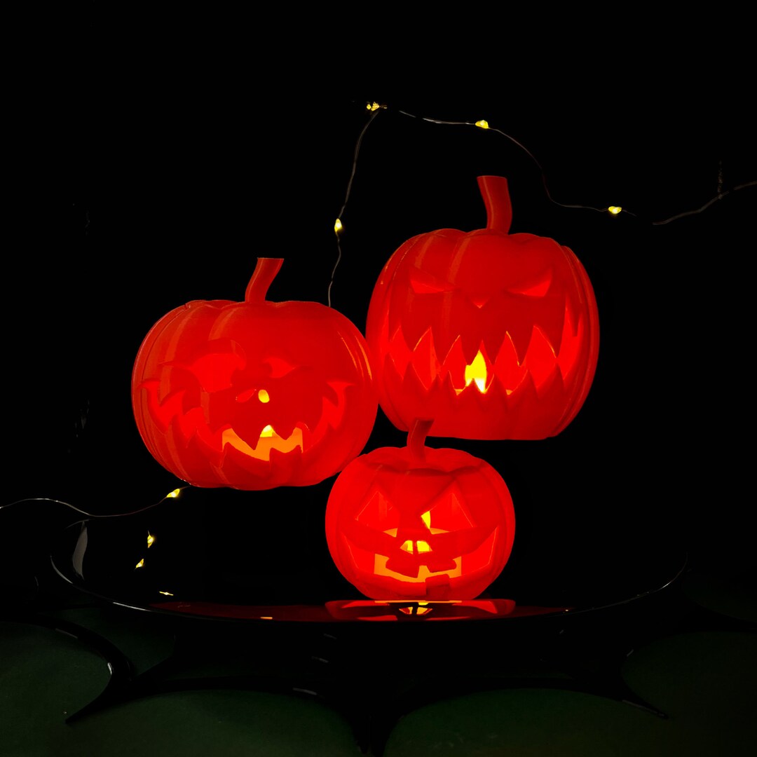 Enchanting Halloween Pumpkin Lantern Lamp Set Spook up Your Space With ...