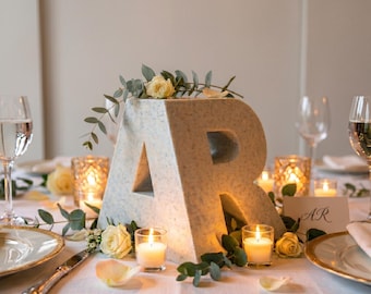 Wedding Initial Ambigram – 3D Optical Illusion Centerpiece for Couples