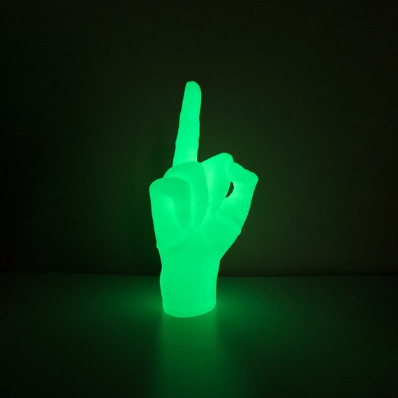 Middle Finger Gesture Glowing Figurine, Glow in Dark the 