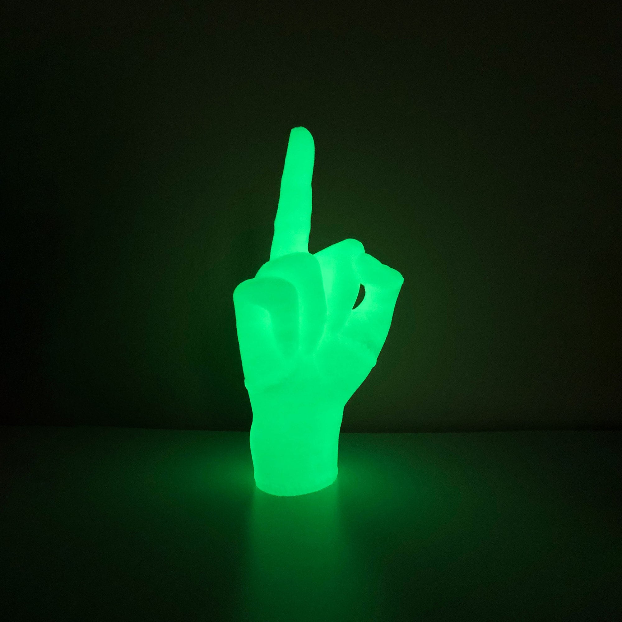 Middle Finger Gesture Glowing Figurine, Glow in Dark the 