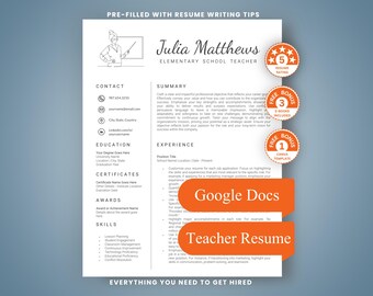 School Counselor Resume Template: Google Docs, ATS-Compatible Guidance Academic CV Bundle