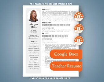 High School Teacher Resume Template: Google Docs, ATS-Friendly Secondary Education CV Bundle