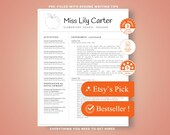 Teacher Resume Template for Google Docs | Modern CV (Digital Download)