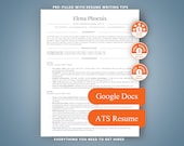 Minimalist Resume Template Google Docs ATS Friendly Corporate CV Clean Business Analyst Admin Bundle