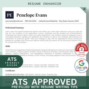 ATS Friendly Resume Template for Google Docs Resume Template, ATS Compatible Resume Instant Download, Simple Resume CV Format,
