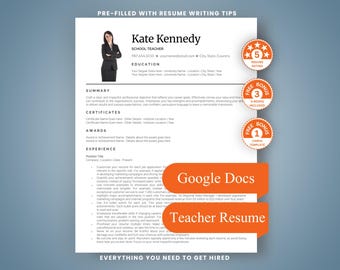 Mall för lärar-CV: Google Docs, ATS-kompatibelt CV-paket för grundskolan