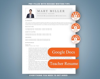 Szablon CV nauczyciela: Dokumenty Google, pakiet CV dla nauczycieli przyjazny dla ATS