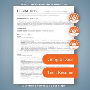ATS Lebenslaufvorlage für Software Engineer, Google Docs Lebenslauf für IT-Entwickler (digitaler Download)