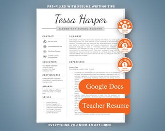 CV-sjabloon voor specialistische docenten lezen: Google Documenten, ATS-vriendelijke cv-bundel voor geletterdheidscoaches