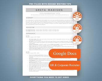 Minimalist Resume Template, Modern Executive Design (Google Docs)