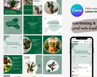 Nature, Garden, Eco, Plants Instagram Canva Social Media Templates