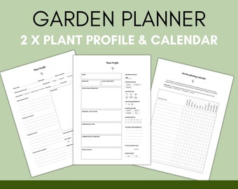 Planificador de jardín: Perfil de plantas y calendario (descarga digital)