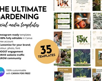 35 Ultimate Gardening, Nature, Eco, Green Instagram Post Canva Templates - EARTH & SAND